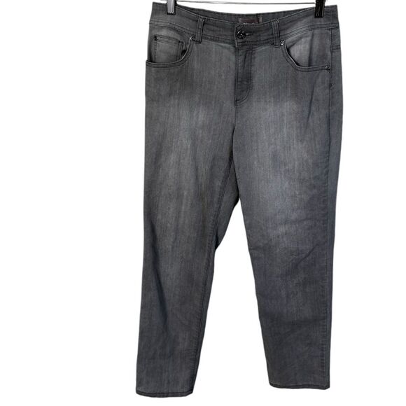 Chicos Ankle Size 0 US 4 Straight Leg Crop Jeans  Stretch Med Wash Grey - Picture 1 of 8